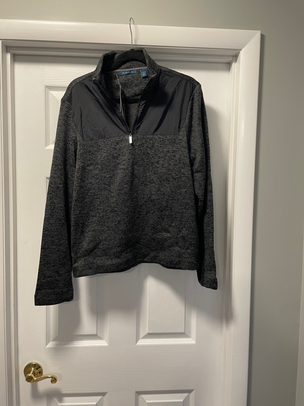 Perry Ellis Charcoal Gray Half-Zip Pullover Sweater